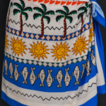 Mini gonna pareo tropical blue