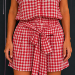 Falda vichy rossa