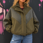 Oversize-Jacke in Bicolor-Optik