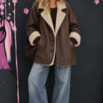 Giacca oversize effetto shearling