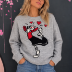 Maglione grigio con intarsio cartoon