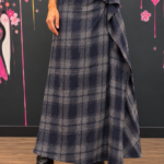 Gonna lunga tartan con volant