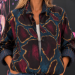 Bomber imprimé bleu