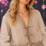 Cropped sweatshirt with tulle and decorative fastenings