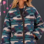 Jacquard-Jacke mit geometrischem Muster