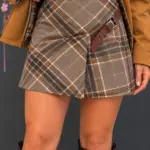 Minifalda tartán cruzada con cinturón