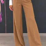 Camel-farbene Stoffhose