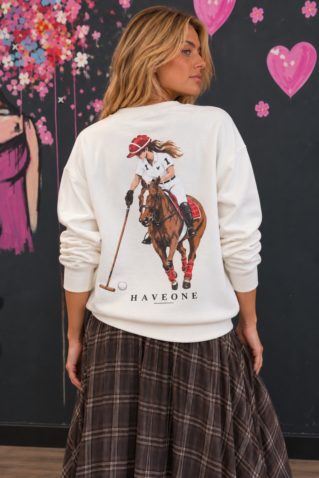 Polo Rider Sweatshirt Portrait Sudadera Horse Polo blanca - Imagen 1