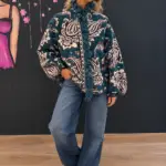 Jacquard-Cardigan mit Paisleymuster und Fransen