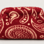 Borsa morbida fantasia Paisley bordeaux e panna