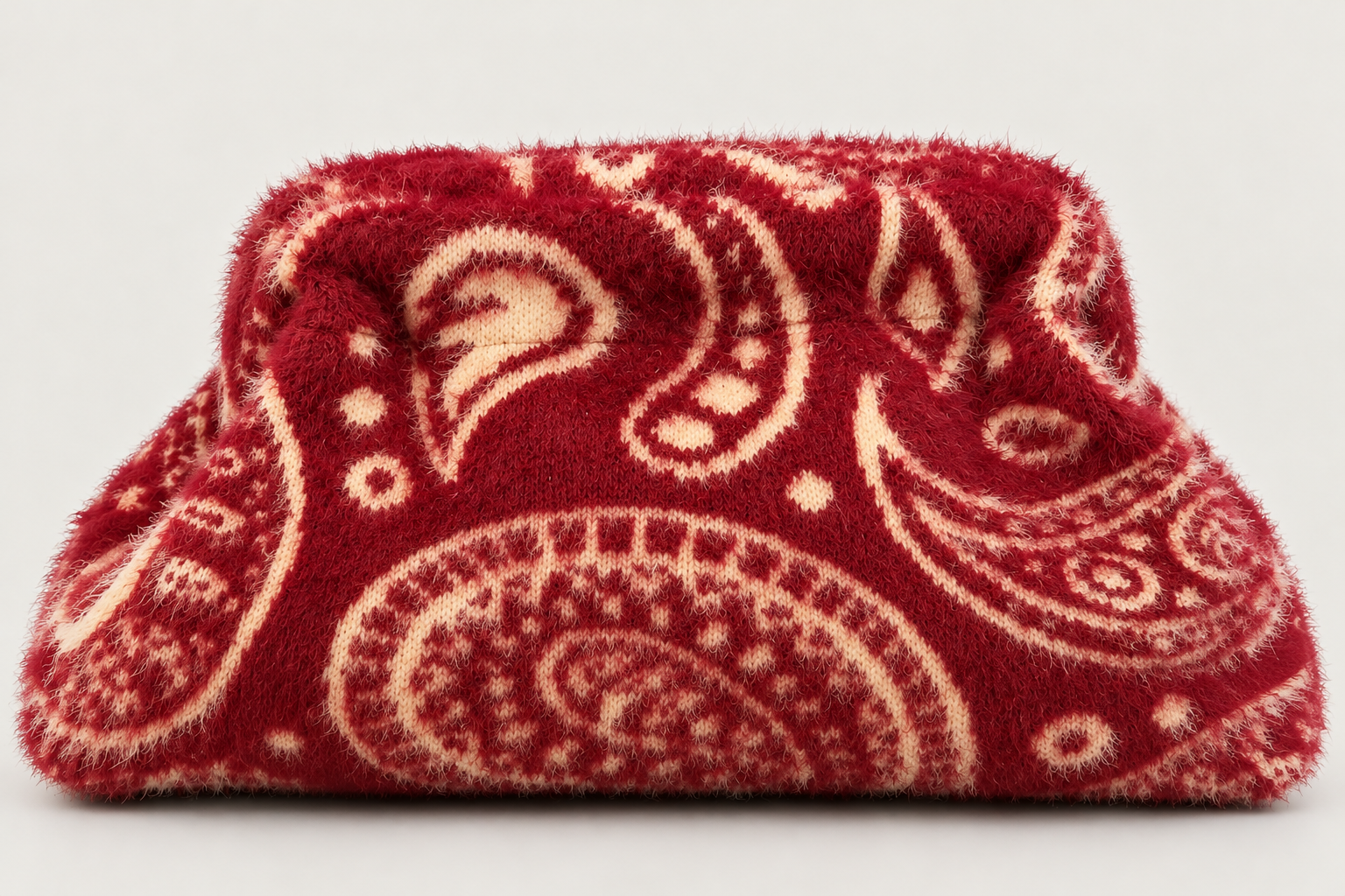 b5893d57-bdec-48c0-953e-7cdd89195542 Borsa morbida fantasia Paisley bordeaux e panna - immagine 1